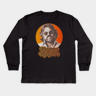 Kenny Rogers // Retro Style Design Kids Long Sleeve T-Shirt